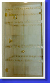 Carved and Paintfilled to match Wall Tiles