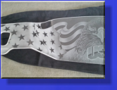 Left Side Etching Wraps Along Curve Of Screen