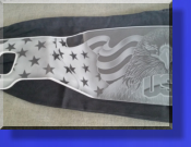 Left Side Etching Wraps Along Curve Of Screen.