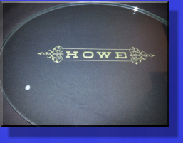 Howe Logo Lettering Deep Etched and Gold Paint Fill.