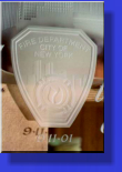 Custom Glass Etching Donated this Carved Glass Panel to the FDNY close to the One Year Anniversary of 911 and resides at The FDNY Training Facility on Randalls Island, New York
