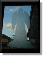 Shaded Angel Etched Entrance Door