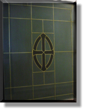 Backfrosted/Back Carved Lines Paintfilled Gold/Clear Cross
