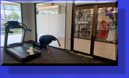 Because all Glass has been prior Installed called for Privacy by us applying "Etched Look Vinyl Film" which looks just like Frosted Glass. No Sense Frosting the Glass On Site because our method is Sandblasting. 