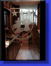 Irish Crest Etched on Residential Wine Room Door