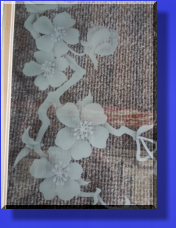 Close Up of Shaded Etched Cherry Blossoms