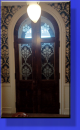 Etched Glass Panels can be accomplished by Taking the Patterns from Wallpaper Designs. 
