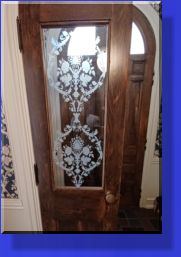 Etched Glass Panels can be accomplished by Taking the Patterns from Wallpaper Designs. 