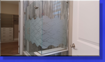 Being a previously installed Shower Unit by others and being the Glass doesn't just Pop Out meant we had to Etch the Pattern On-Site.
