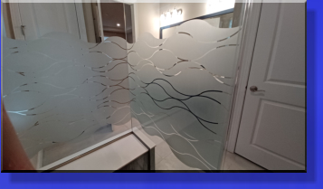 Being a previously installed Shower Unit by others and being the Glass doesn't just Pop Out meant we had to Etch the Pattern On-Site.